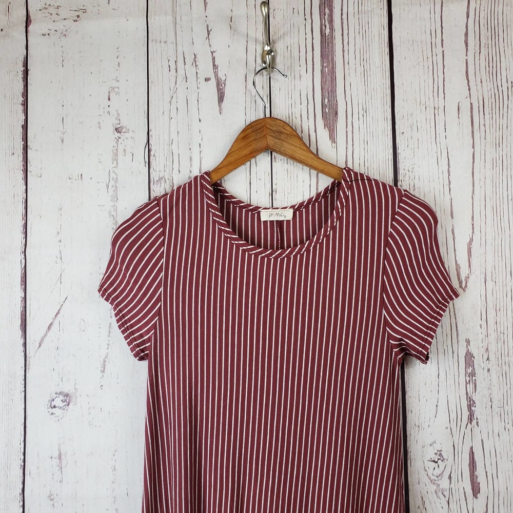 Pinc Premium Dress Juniors Size Medium Striped Short Sleeve Stretch Pink
